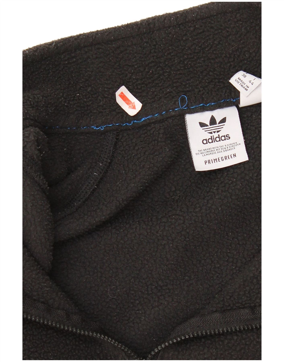 Adidas - Jersey de forro polar extragrande con cuello y cremallera para mujer, talla M, poliéster negro