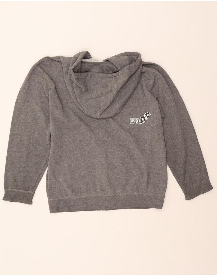 VOLCOM Suéter con capucha y cremallera gráfica para mujer Reino Unido 40 Gris grande