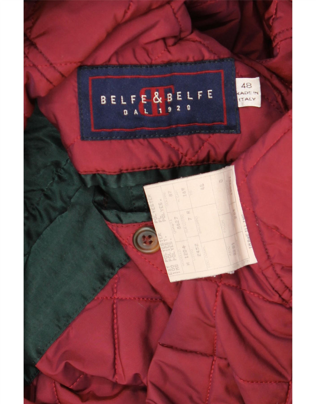 Belfe & Belfe Chaqueta cortavientos con capucha para hombre IT 48 Poliéster verde medio