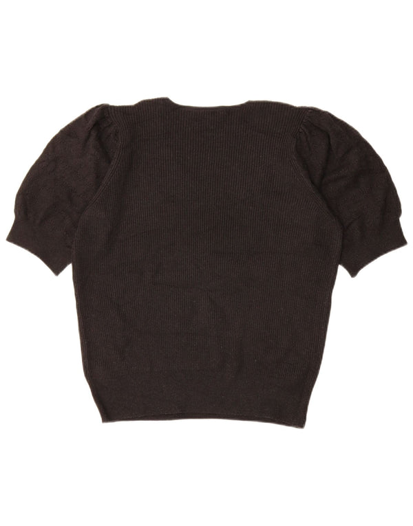Marks & Spencer Suéter con cuello en V para mujer UK 44 Mediano Negro