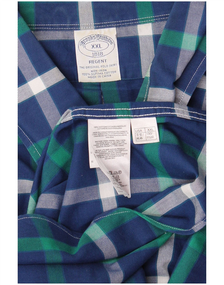Brooks Brothers Camisa Regent para hombre 2XL Algodón a cuadros azules