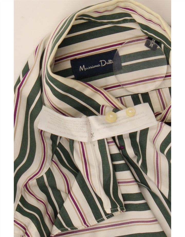 Camisa Massimo Dutti Hombre Algodón Rayas Verde Medio