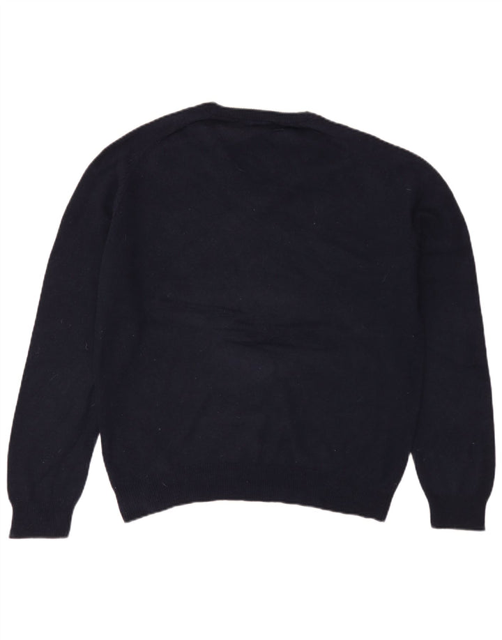 Marks & Spencer Jersey de corte regular con cuello en V para hombre, talla grande, azul marino