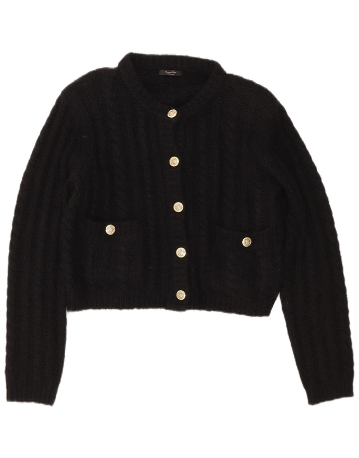 Massimo Dutti Cárdigan Corto Extragrande para Mujer UK 10 Small Negro