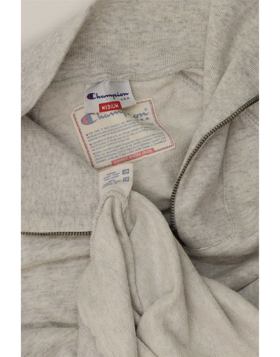 Champion Sudadera Con Cuello Y Cremallera Jumper De Algodón Moteado Gris Medio