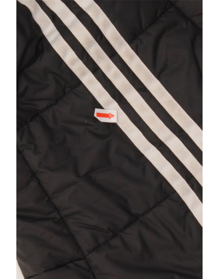 ADIDAS Chaqueta acolchada con capucha para mujer UK 8 Small Poliéster negro