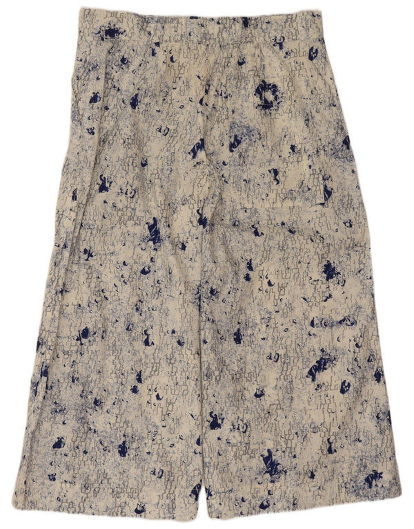 Cos Pantalones capri de pierna ancha con estampado abstracto para mujer EU 44 XL W34 L22 Blanco