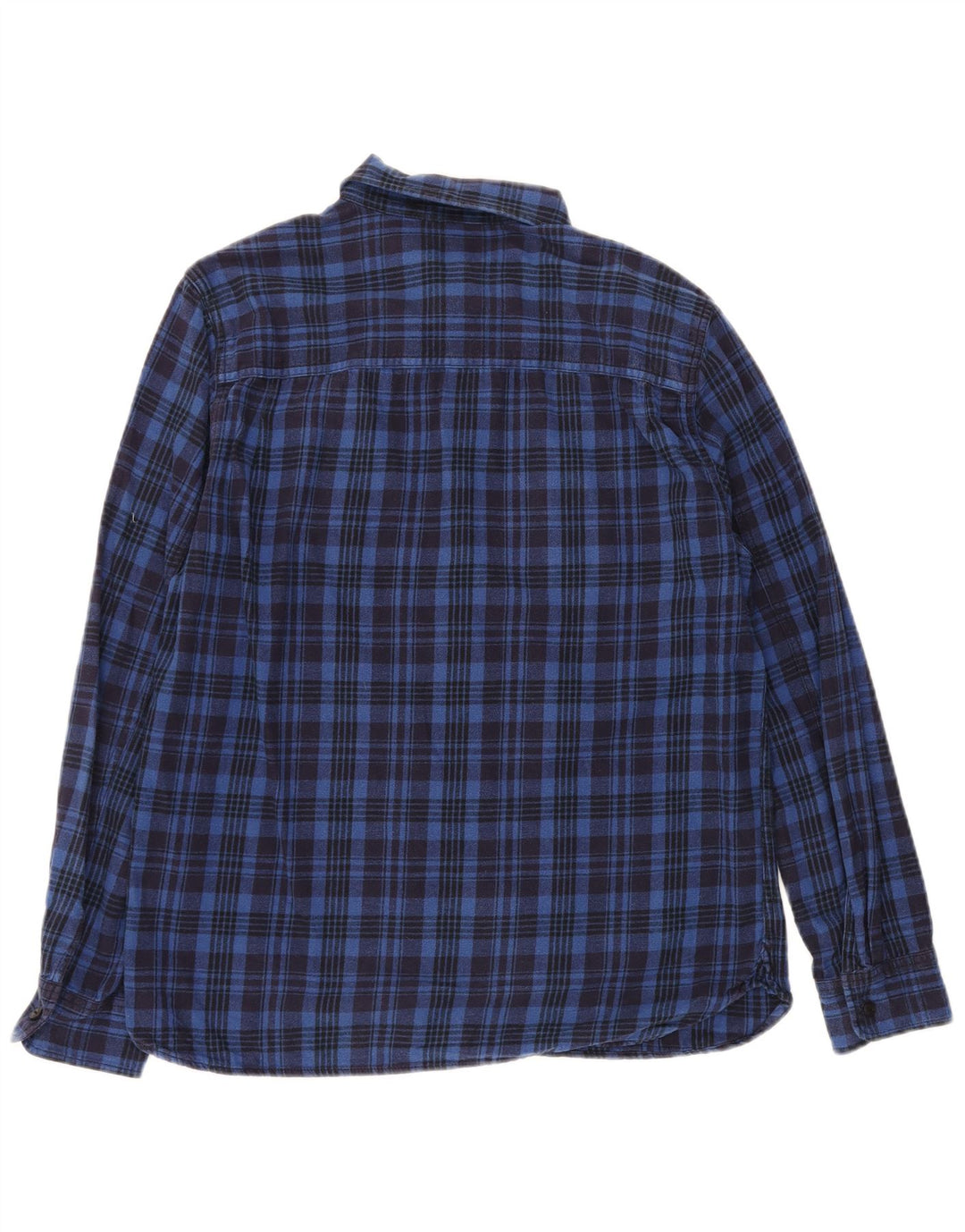 CONVERSE Camisa de franela de algodón a cuadros azul medio