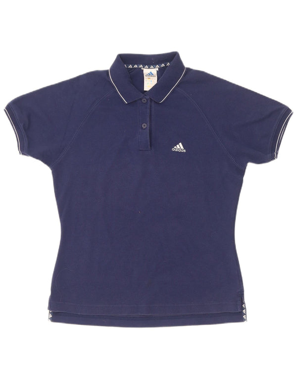 Adidas Polo para mujer UK 12 Medium Azul Marino Algodón