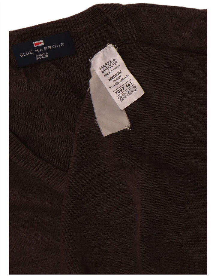 Marks & Spencer Jersey con Cuello en V Azul Harbour para Hombre Marrón Medio