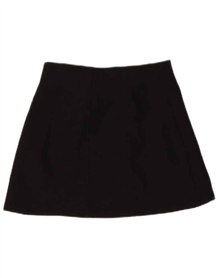 Zara Mujer Mini Falda Pequeña W26 Poliéster Negro