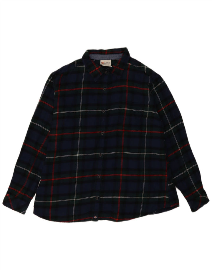 DICKIES Camisa de franela extragrande para mujer UK 40 XL Cuadros azul marino