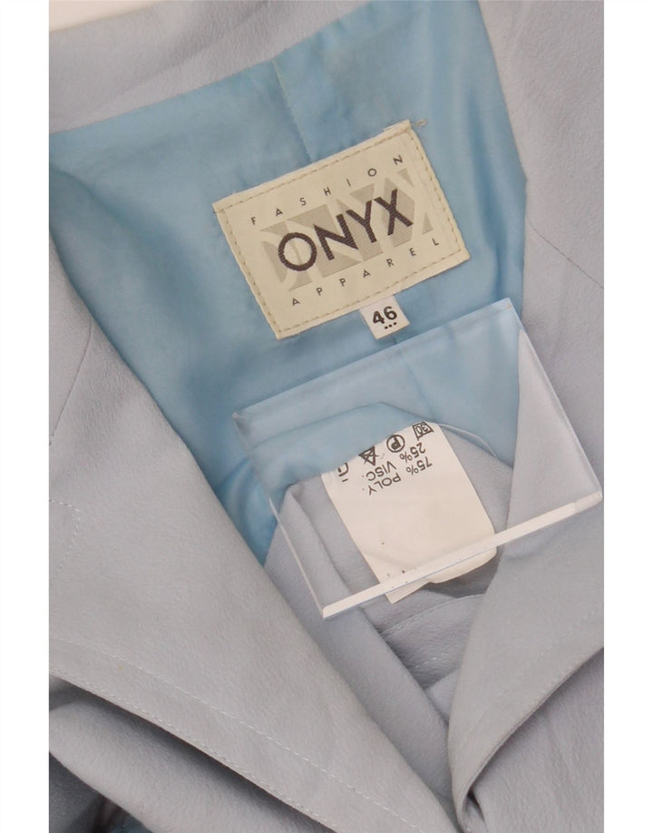 ONYX Womens 4 Button Blazer Jacket IT 46 Large Blue Polyester