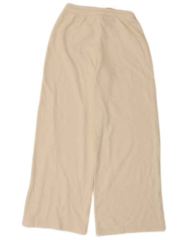 Zara Mujer Pantalones De Chándal Baggy UK 8 Small Off White Algodón