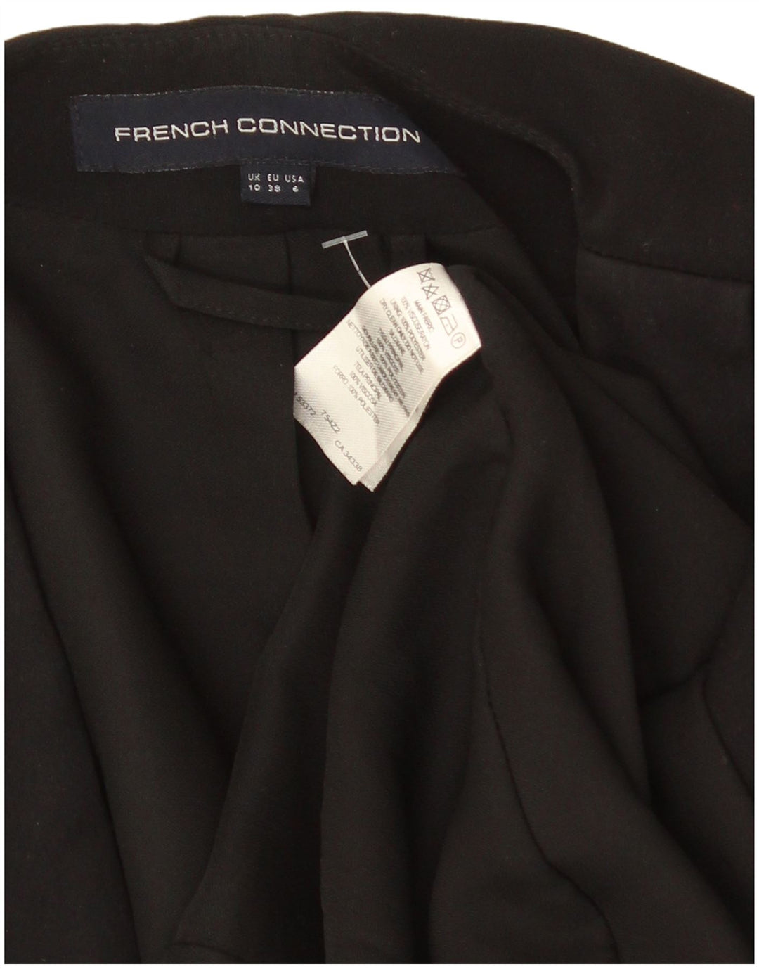 French Connection Chaqueta tipo blazer abierta de manga 3/4 para mujer UK 40 Small Black