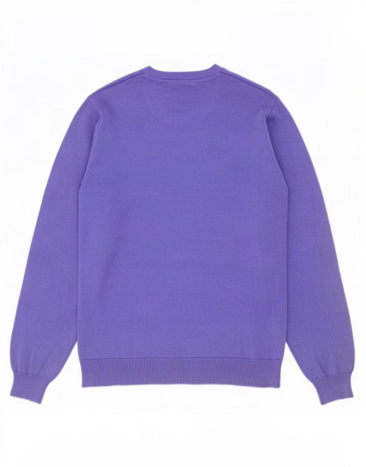 Marks & Spencer Suéter tipo jersey con cuello redondo y corte regular para hombre, talla grande, color morado