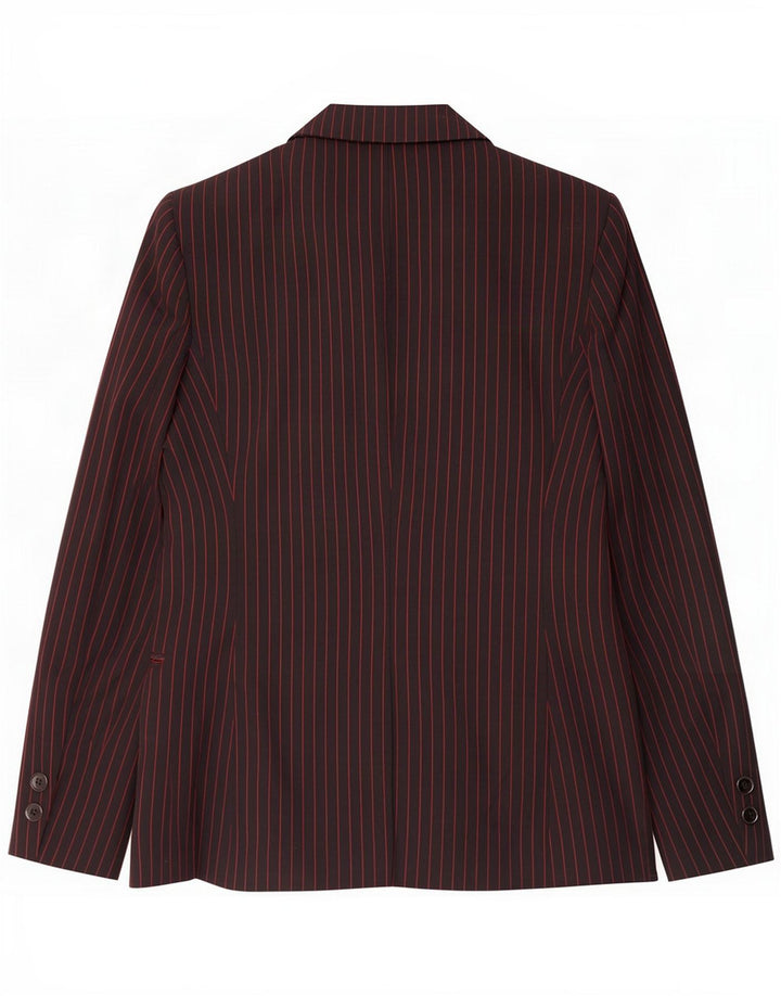 Chaqueta Blazer De 3 Botones Para Mujer Liu Jo IT 44 Viscosa A Rayas Negra Mediana