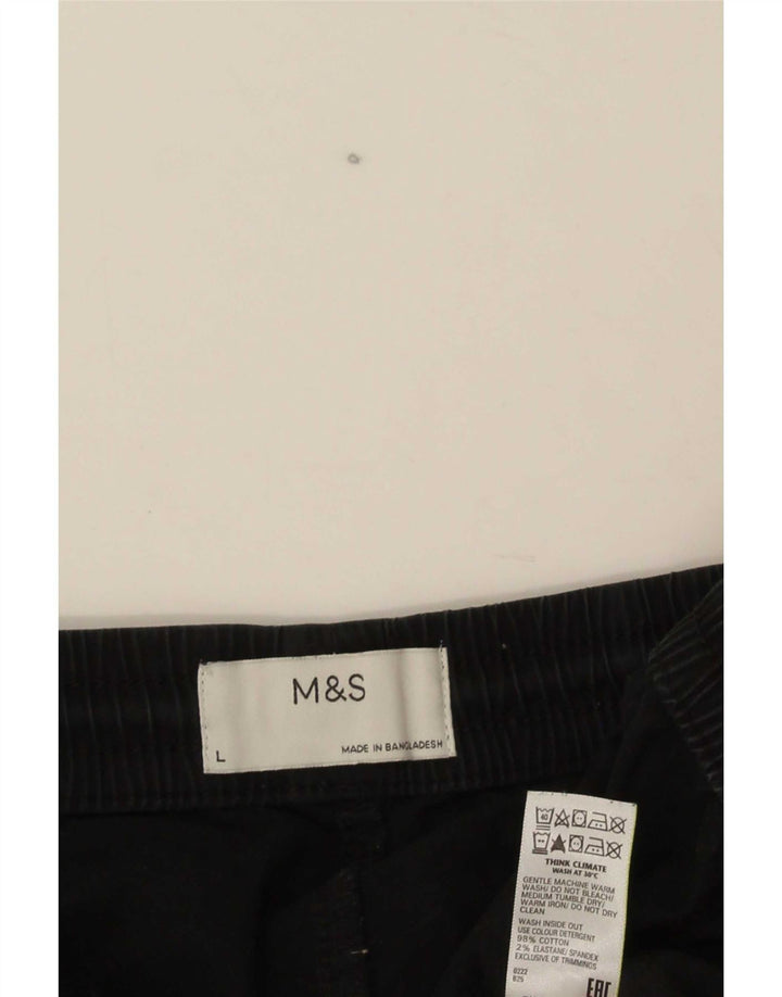 Marks & Spencer - Pantalones cortos chinos para hombre, talla grande, W34, algodón negro