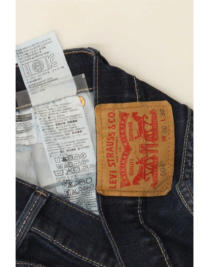Vaqueros Levi's Mujer 504 Rectos W30 L32 Azul Marino Algodón