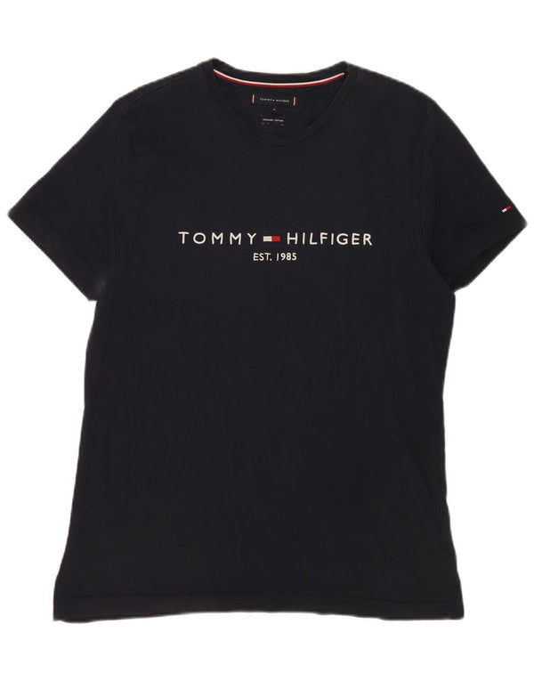 Tommy Hilfiger Camiseta gráfica para hombre Top Medium Azul marino Algodón