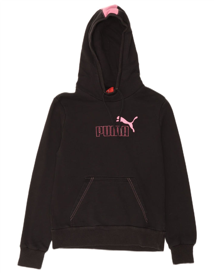 Puma Mujer Graphic Sudadera con capucha Jumper UK 12 Medium Negro