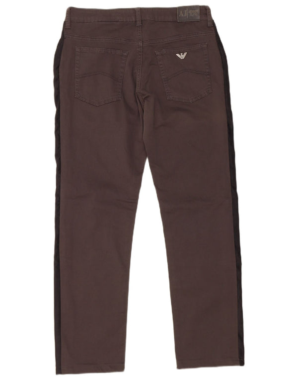 Armani Pantalones informales rectos para niña 14-15 años W29 L28 Bloque de color gris