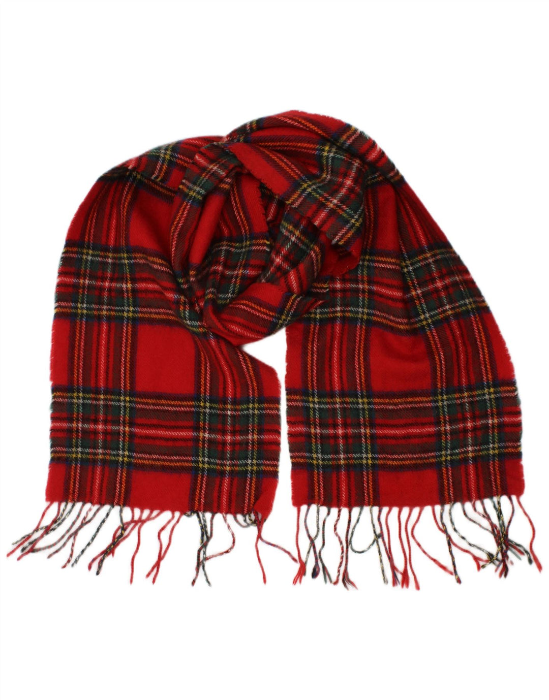 Bufanda rectangular vintage para hombre talla única lana de cordero a cuadros rojos clásico