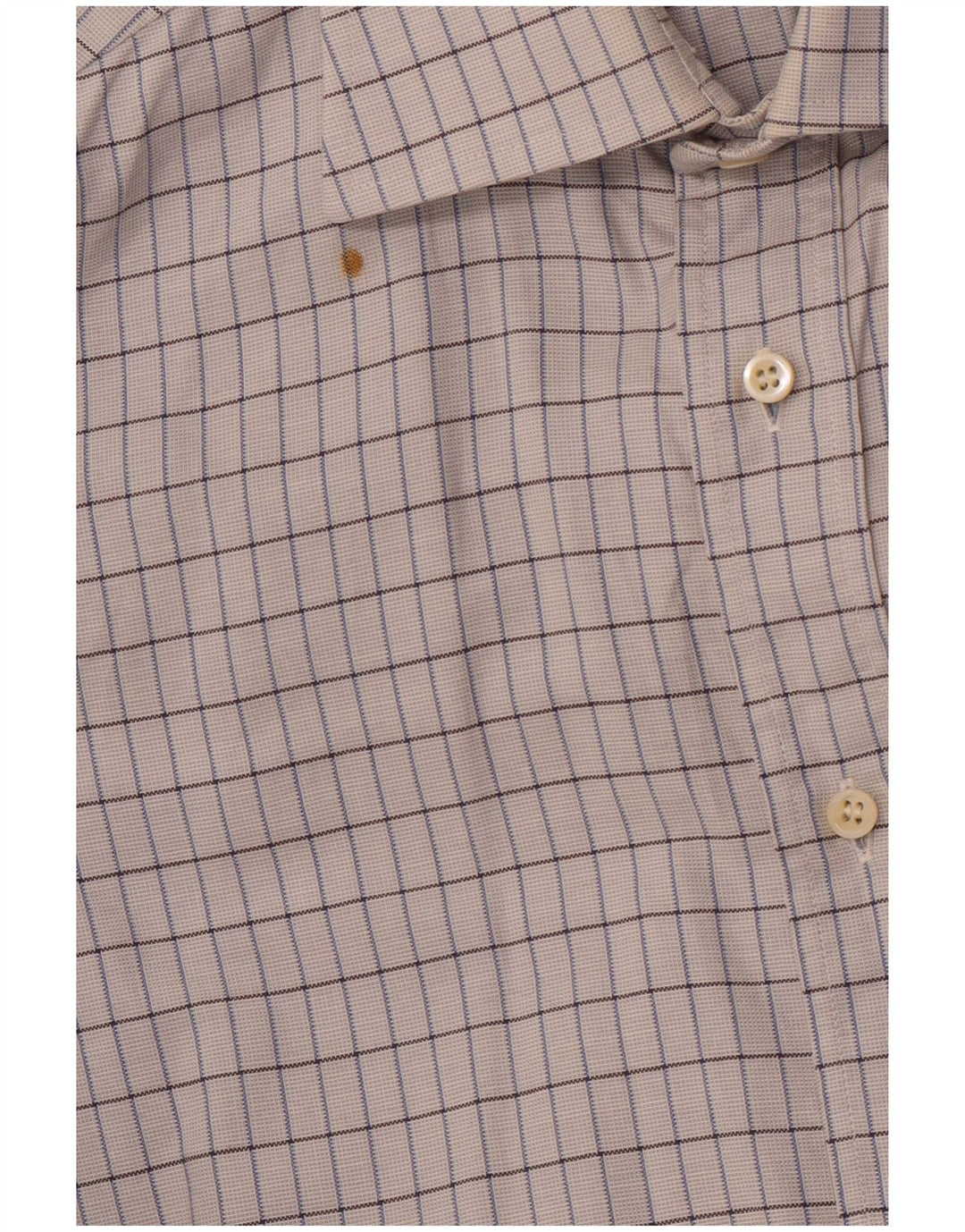 ERMENEGILDO ZEGNA Camisa para hombre Talla 41 16 Algodón a cuadros blanco roto grande