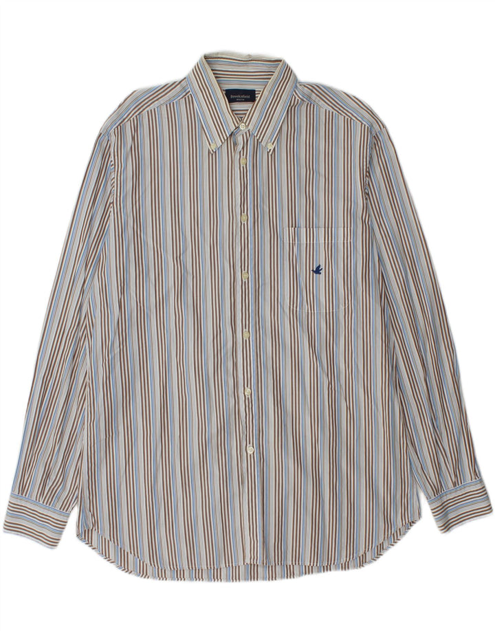 BROOKSFIELD Mens Shirt Size 42 Large Multicoloured Striped Cotton Vintage Brooksfield and Second-Hand Brooksfield from Messina Hembry 