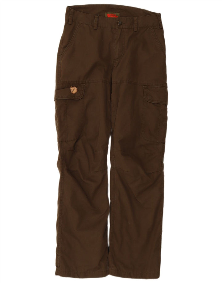 FJALL RAVEN Pantalones cortavientos de camuflaje para mujer W34 L30 Poliéster caqui