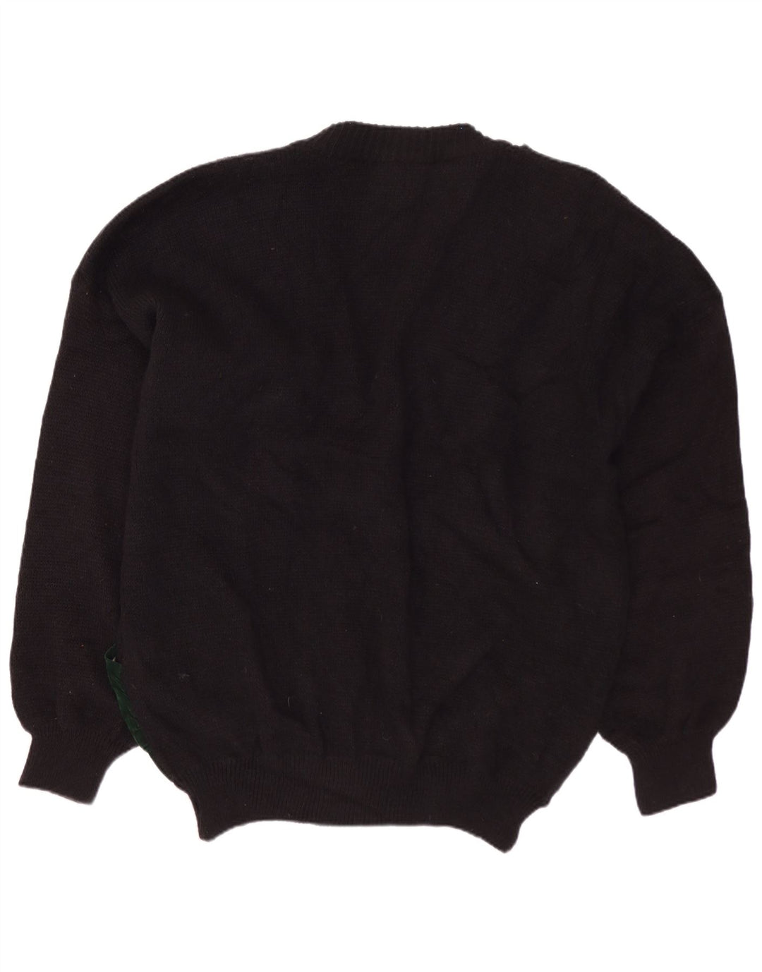 Vintage hombre cardigan suéter XL negro colorblock