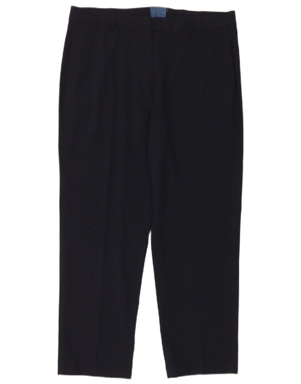 Marks & Spencer Pantalones chinos cónicos para mujer UK 40 Large W36 L28 Azul marino