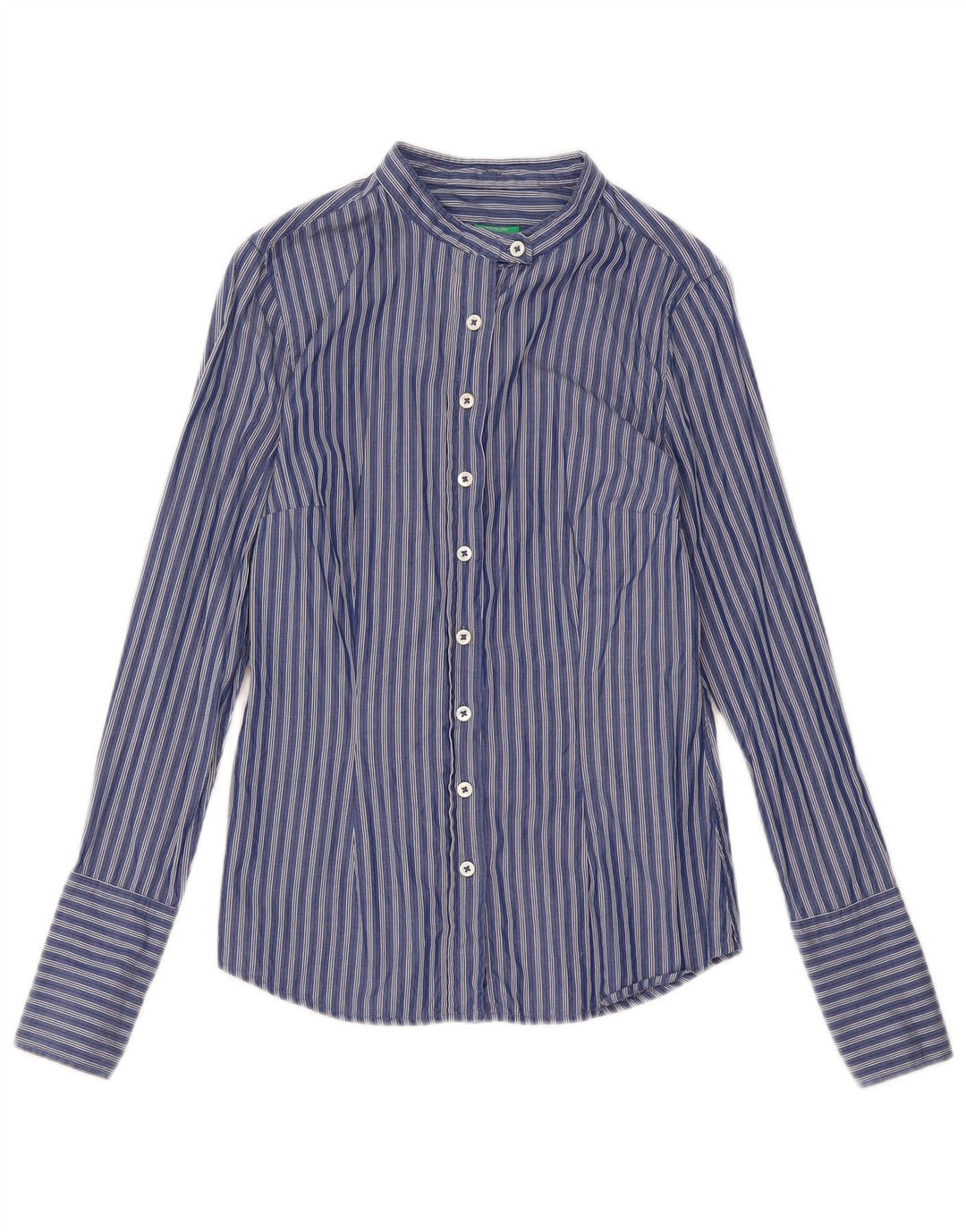 Camisa Benetton Mujer ES 40 Small Azul Marino Rayas