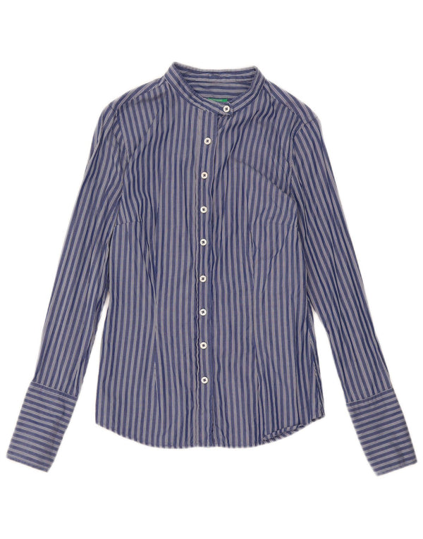 Camisa Benetton Mujer ES 40 Small Azul Marino Rayas