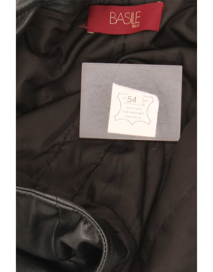 Basile Chaqueta de cuero para hombre Reino Unido 38 Mediano Negro