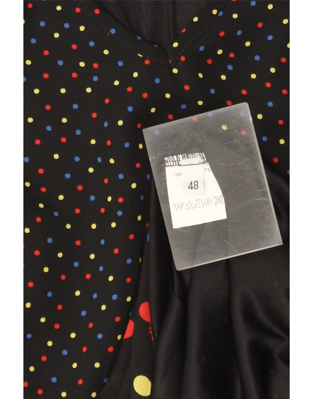 Vestido vintage para mujer IT 48 XL Poliéster manchado negro