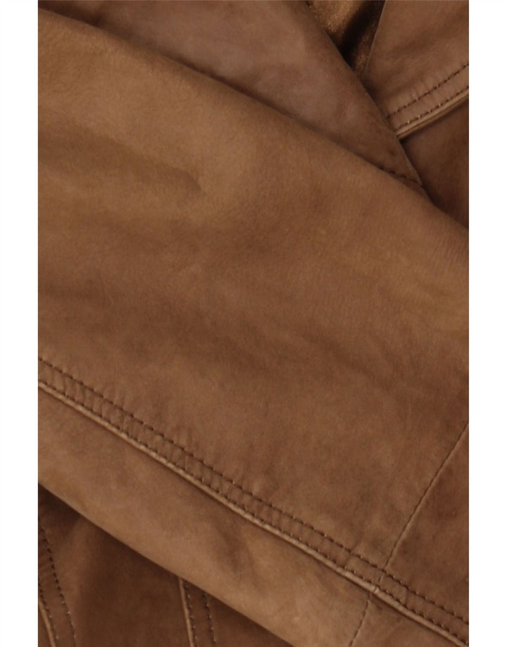 HEINE Abrigo de cuero para mujer IT 38 XS Cuero marrón