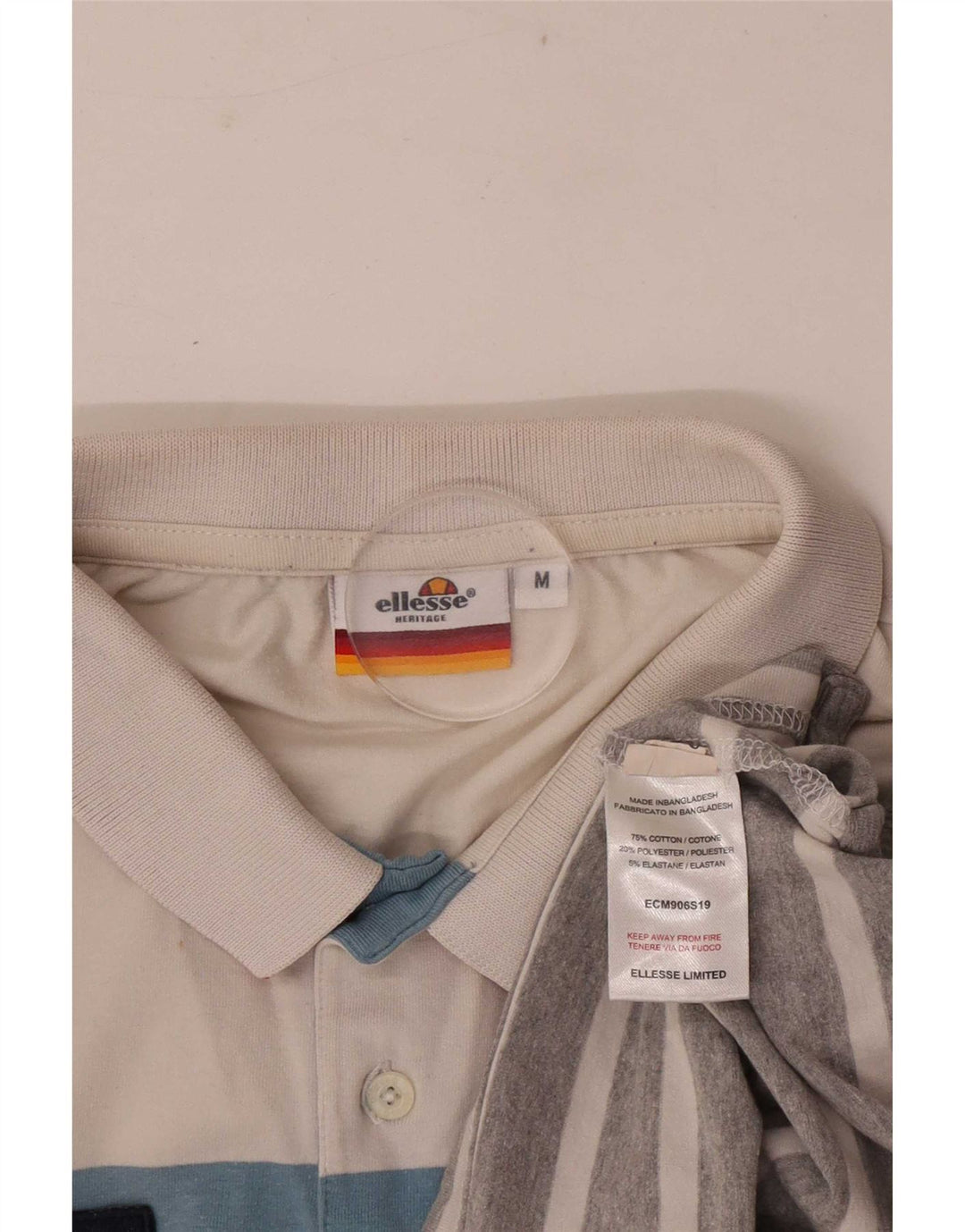 Polo Ellesse Heritage para hombre de algodón a rayas multicolor mediano