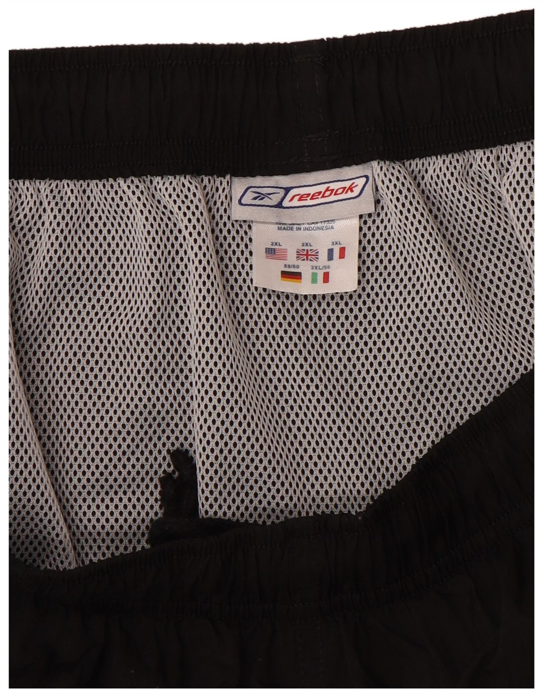 REEBOK Pantalones cortos deportivos para hombre 2XL Nylon negro