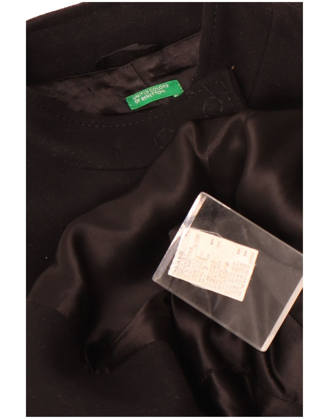 Abrigo Benetton Mujer IT 46 Grande Lana Negra
