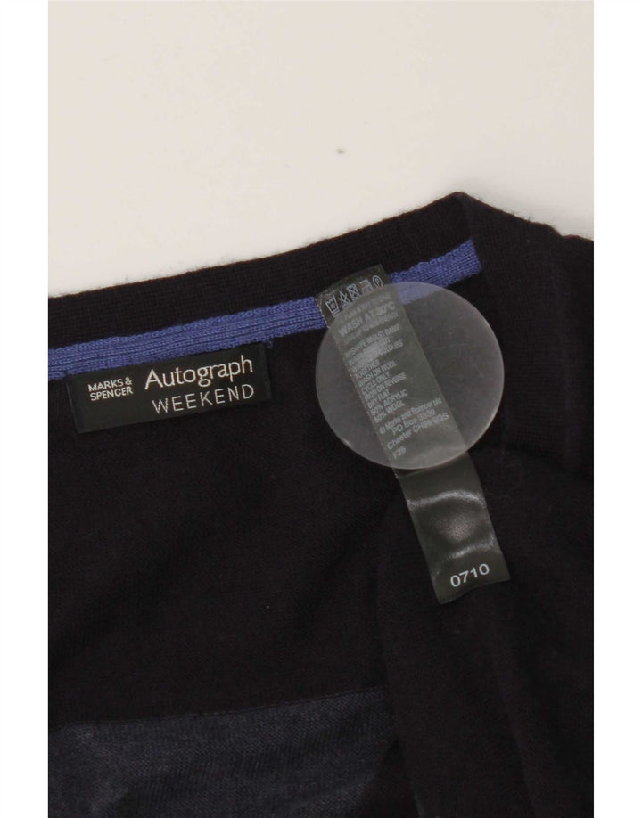 Marks & Spencer - Cárdigan para mujer, talla 40, tamaño mediano, color azul marino a rayas