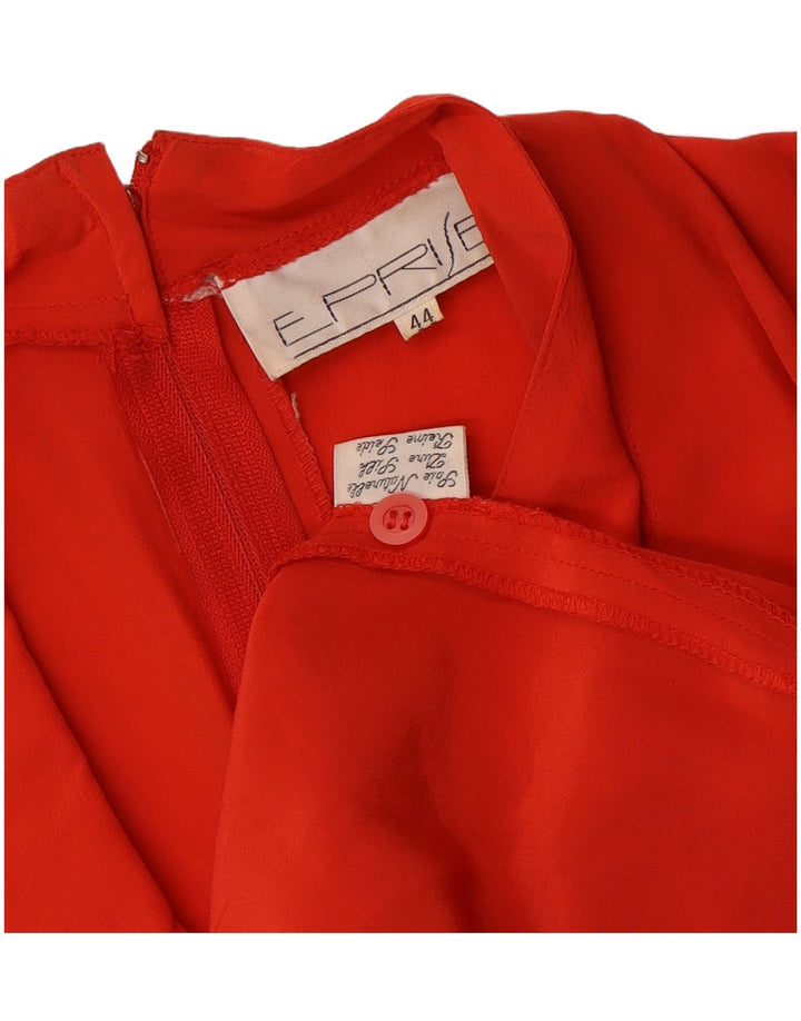VINTAGE Vestido cruzado para mujer IT 44 Seda naranja mediana
