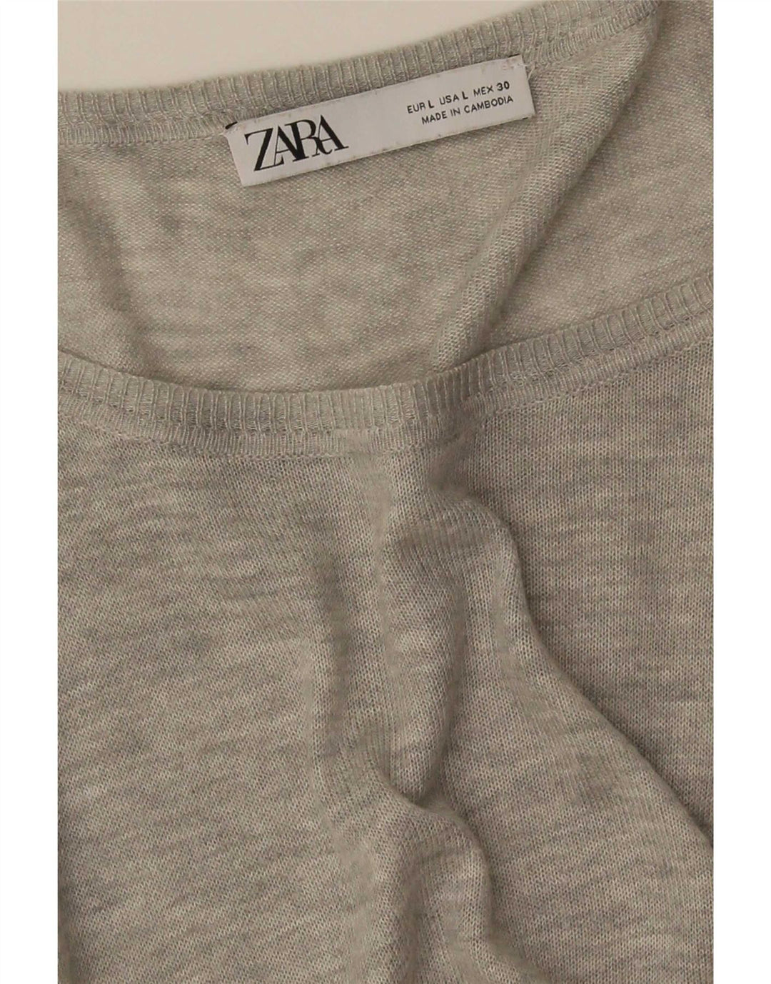 Zara Mujer Blusa Extragrande Top UK 46 Grande Gris