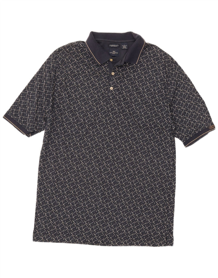 DOCKERS Polo para hombre de algodón geométrico azul marino grande