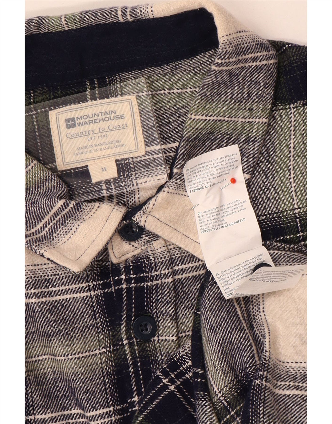 Camisa de franela para hombre de Mountain Warehouse Algodón a cuadros multicolor mediano