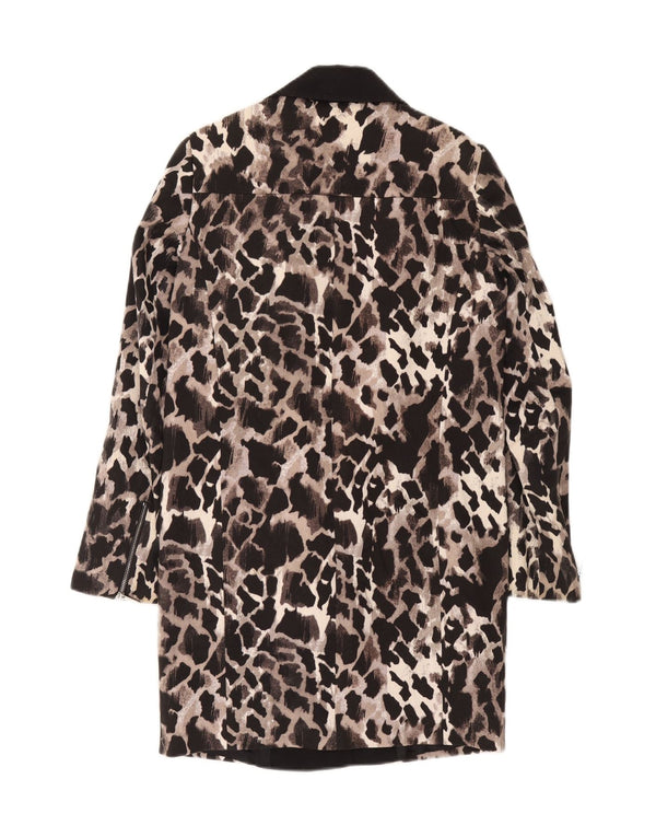 Karen Millen Abrigo para mujer UK 6 XS Algodón con estampado animal negro