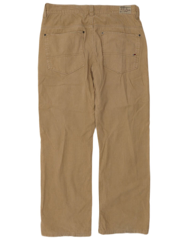 Tommy Hilfiger Pantalones rectos de pana para hombre W34 L32 Algodón beige