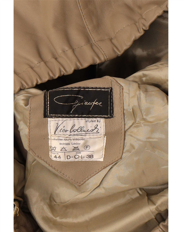 Chaqueta de cuero vintage para mujer IT 44 Cuero gris medio