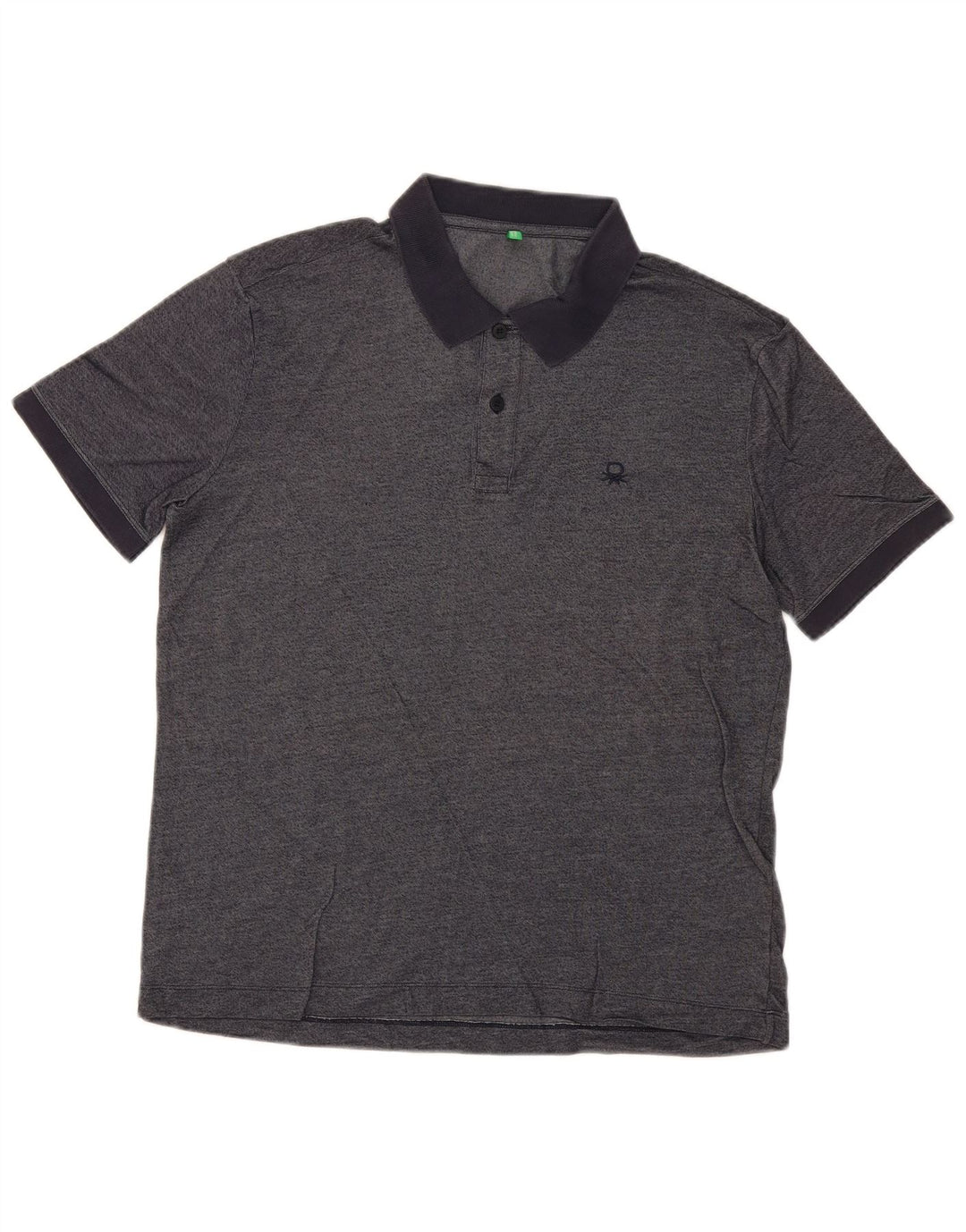 Benetton Polo De Hombre Grande Azul Marino Moteado