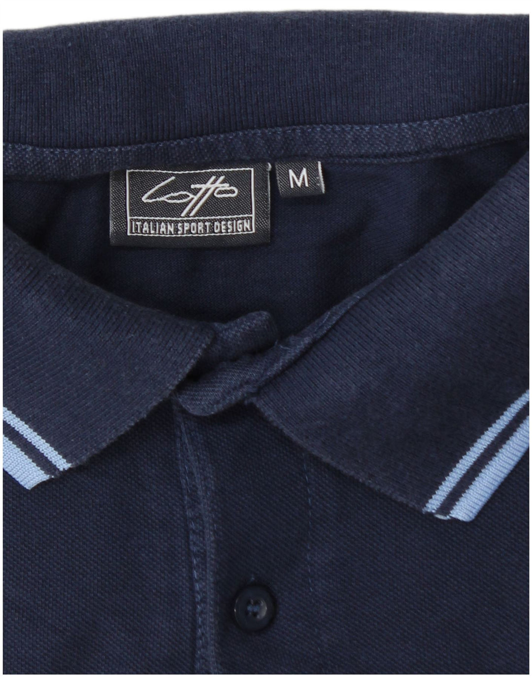 Polo Lotto Hombre Rayas Azul Marino Medio
